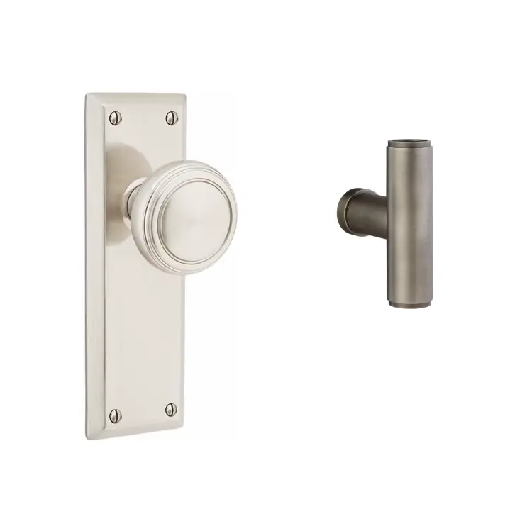 Emtek 8054ACE Dummy Pair , Sideplate Locksets Quincy Non-Keyed 7-1/8 , The Ace Knob