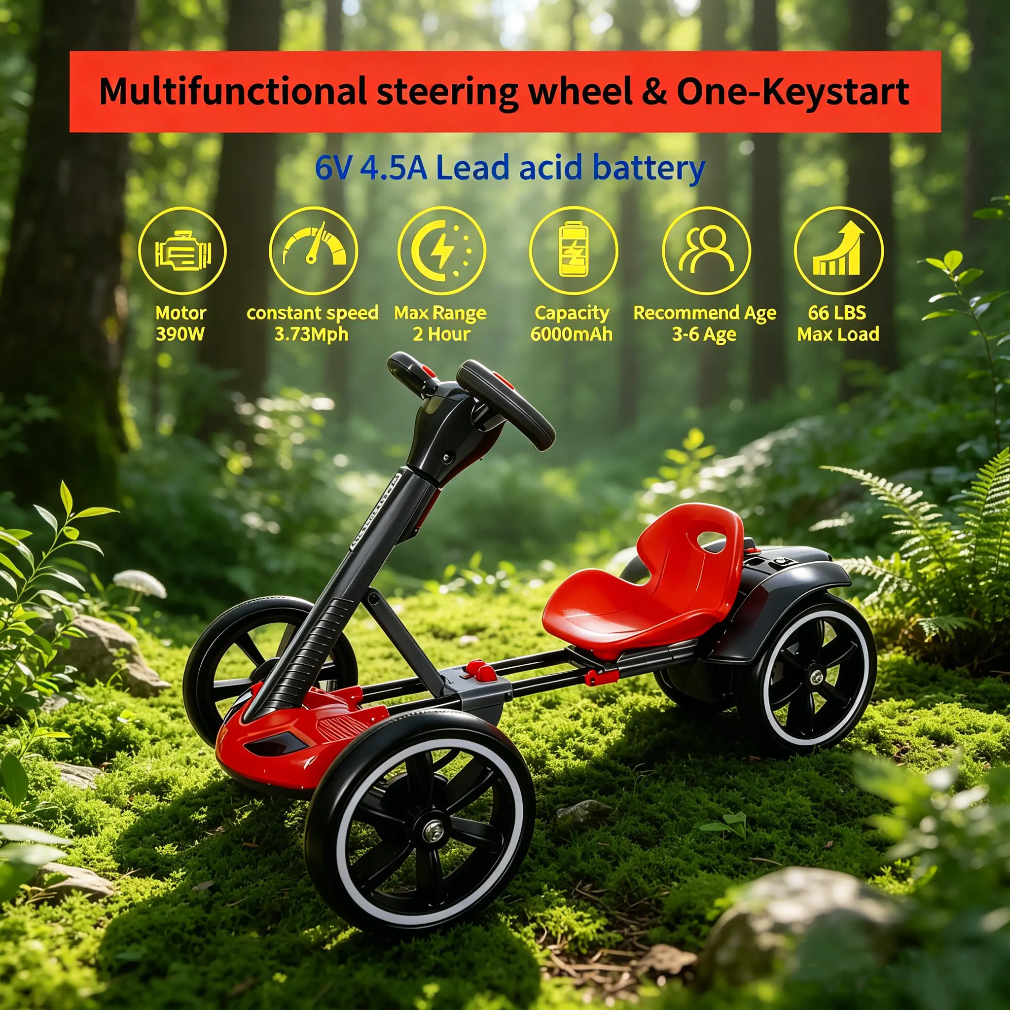 Foldable Electric Scooter for Adults, 390W Motor, Up to 3.7 MPH, EVA Tires, Adjustable Handlebar, Dual Braking System, Portable Outdoor Commuter Scooter, Ride On Machine, Toddler Car, Go Kart, Holidays, Outdoor Play, Multifunctional, Grows With Child, Fol