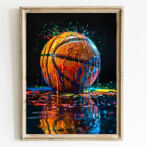Basketball Wall Art, Nike Air  Print, Cool Modern Graffiti Art, Kids Room Decor, Grafitti Paint Print, Sports Art, Basketball Print