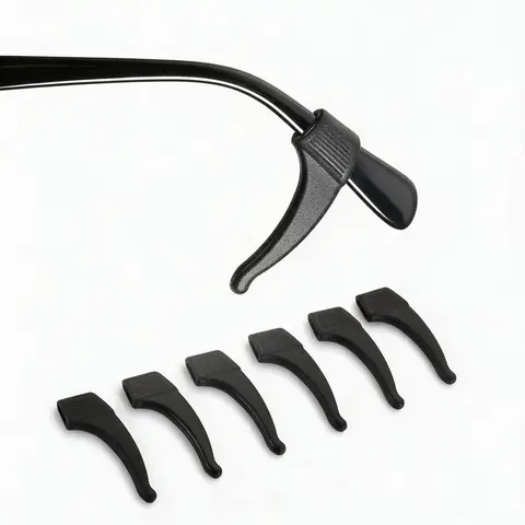Unisex Ergonomic Soft Silicone Glasses Ear Hooks (3 Pairs) - Anti-Slip Grip, Curved Design, Lightweight, Low Profile, Anti-Sweating Eyewear Accessories for Thin/Thick Temples, Sports/School Use, Sunglasses
