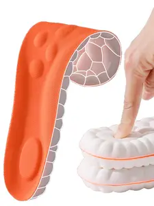 High Elastic Latex Insoles PU Shock Absorption Cushioning Wear-Resistant Breathable Durable Design Sports Shoes Arch Support for Sporty Casual Footwear Shock Absorbing Insoles