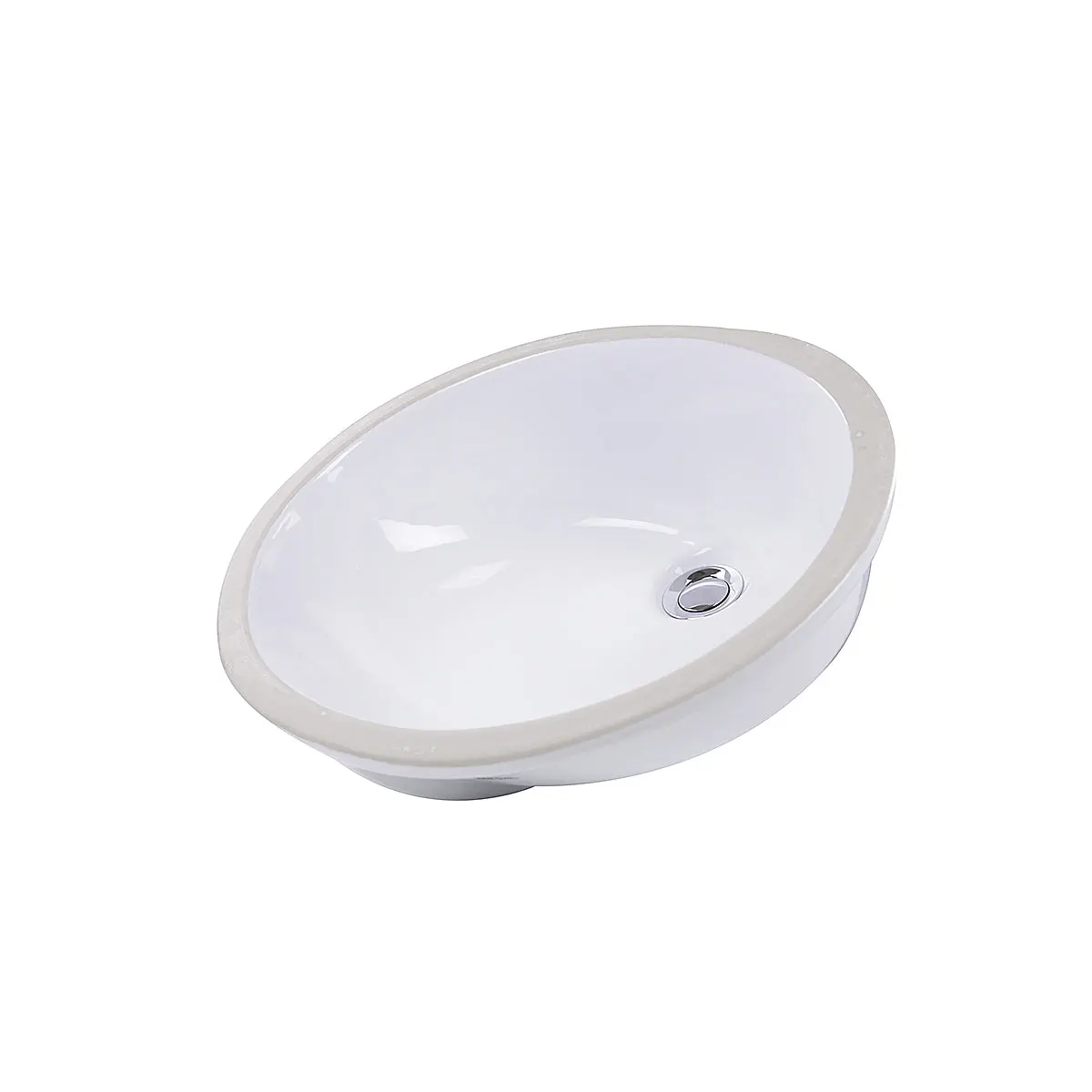 Nantucket Sinks GB-15x12-W 15" x 15" Glazed Bottom Undermount Oval Ceramic Sink In White