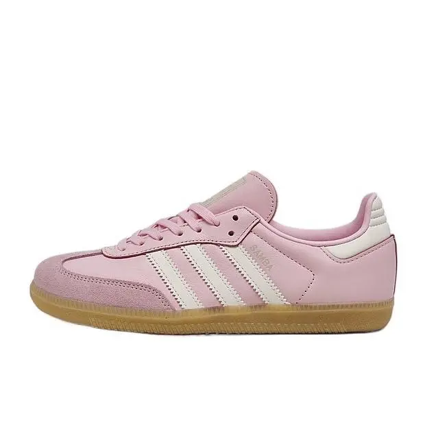 Adidas Samba OG Women's Fashion Sports Sneakers, Vintage Suede & Leather in Pearl Pink for Sporty Chic Casual Wear, Shoes, Youth, Athletic, Trainer, Leather/Suede, Gum Sole, All Day Sneakers, Old School Sneakers