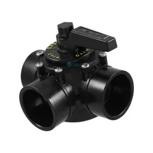 Praher Canada Products OV3-2010U 2 in. Black 3 Port CPVC Diverter Valve, Unionized