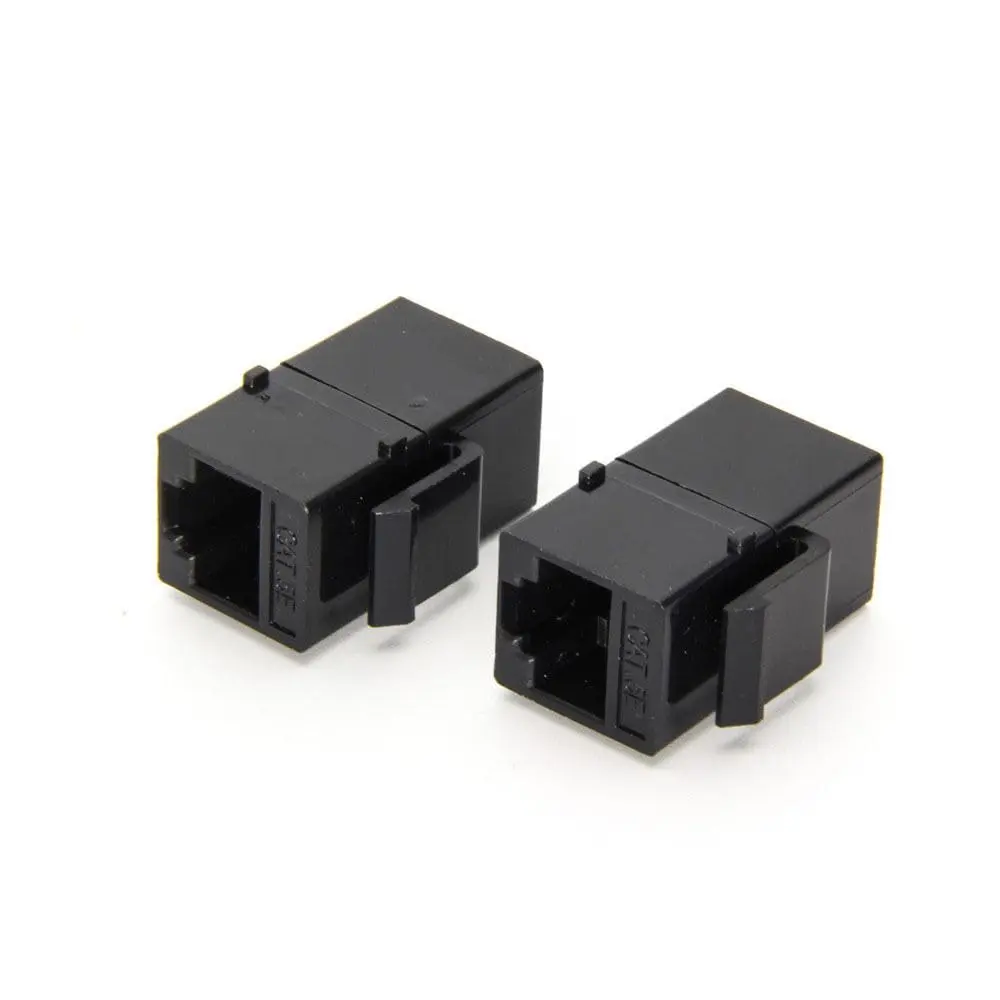 Zoobla - CAT5e UTP Ethernet Coupler, Keystone Jack Female-to-Female Inline Connector for UTP CAT5e Network Cable – Black (Pack of 25)