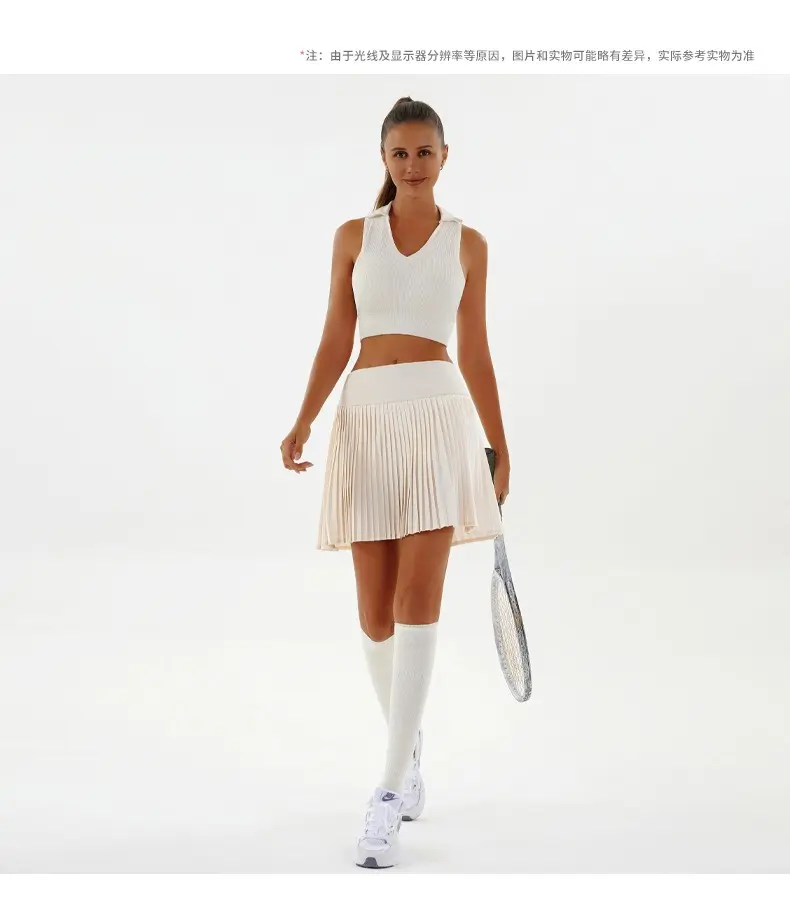 Women's Cute High-Waist Pleated Sport Skort with Built-in Shorts for Yoga, Tennis Wear