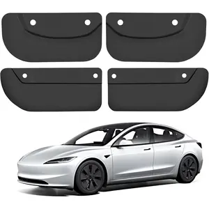 Mud Flaps for Model 3 Highland 2024 Hidden Stytle Mudflaps No Drilling/Tape TPE Material Mudguards Splash Guards Fenders Accessories 4PCS