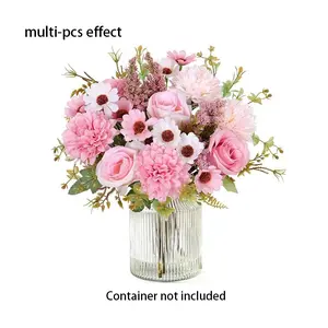 High-End Hydrangea Daisy Rose Artificial Flowers, Wedding Bridal Bouquet Gifts Party Decorations, Mother's Day Easter Holiday Table Decor, Lifelike Artificial Flower
