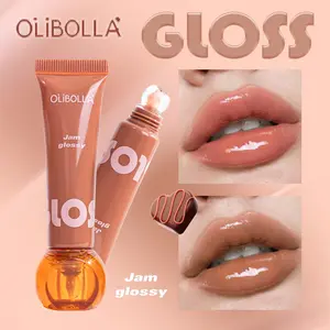 OLIBOLLA 12H Jam Glossy Lip Gloss - Wet Look High Shine Plumping Lip Oil, Non-Sticky Hydrating Tinted Lip Glow, Mirror Effect Lip Gloss Holographic Shimmer Lipgloss halo tiktokshopspringglowup