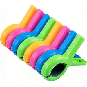 Big Beach Towel Clips Set 8 Pieces Strong Anti-Slip Hangers for Beach Pool Chairs Practical Outdoor Essentials in 4 Vibrant Colors