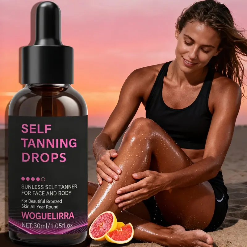 Bronzer Drops - Tanning Drops, Moisturizing Bronzing Drops, Sublime Bronze Self-Tanning Serum, 1 Hour Sunless Tanner, Daily Self Tanner, Coconut Oil, Plant, All Skin Types, Outdoor & Beach, Body Care, Tanning Products