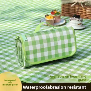 Waterproof Picnic Blanket - Moisture-Proof, Dirty-Resistant, Portable Camping Mat for Spring Outings, Suburbs; Includes Cube Tent Conversion Kit, Automatic Quick-Open Double-Layer Trailer Camper Accessory