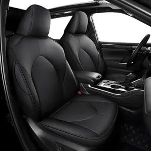 Custom Fit Seat Covers for Toyota Highlander 2020-2025 | 8 Passenger 3 Row Black - Airbag Compatible | 2020-2024 w/ 2nd Row 40/60 Split - Seat Protector