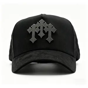 2026 Black cool hip-hop style luxury baseball cap, fashionable hat, adjustable and multifunctional, made of high-quality fabric