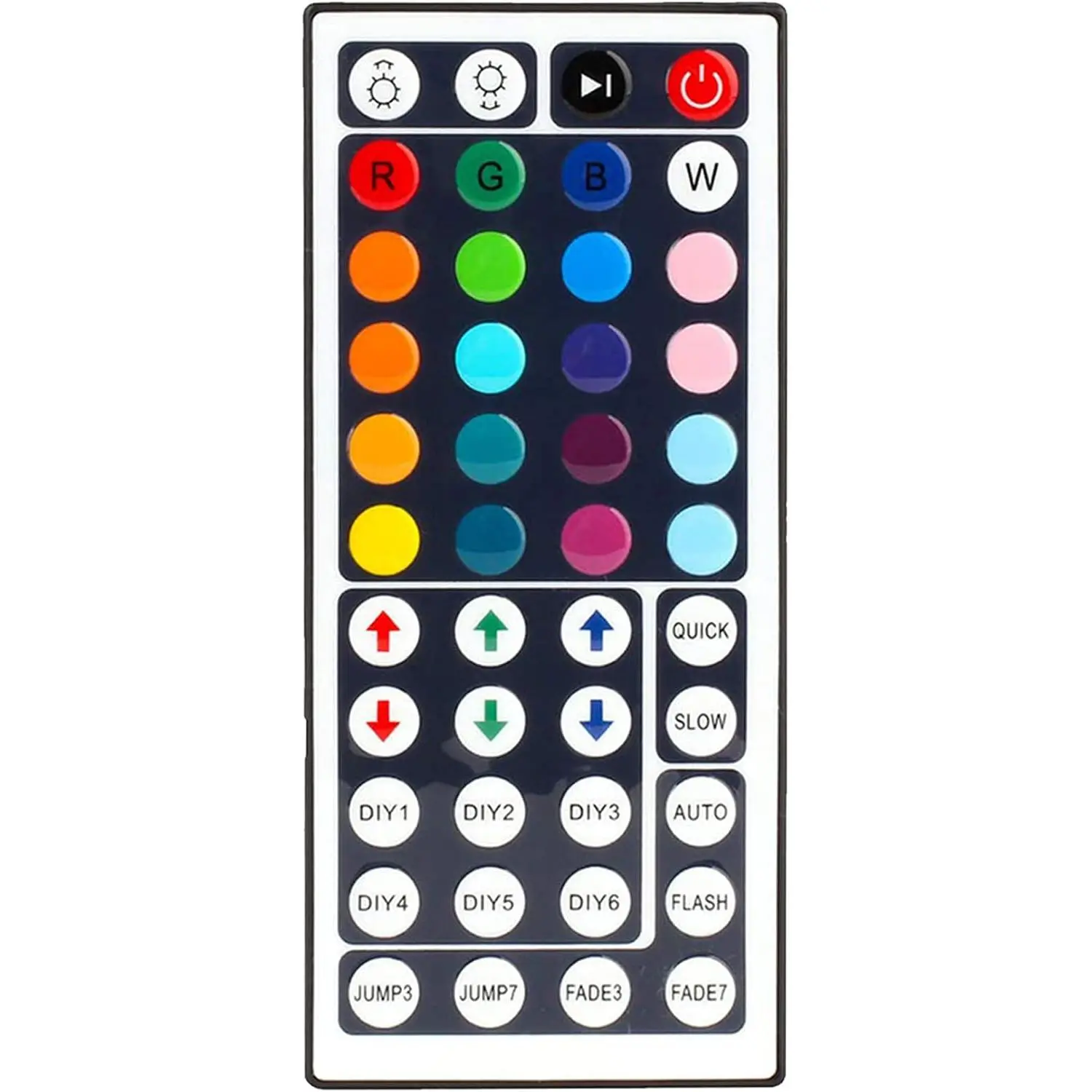 44-Key RGB LED Light Strip Remote Controller, Replacement for SMD 5050, 2835, 3528 LED Strip Lights (Home Improvement Lighting Accessory)