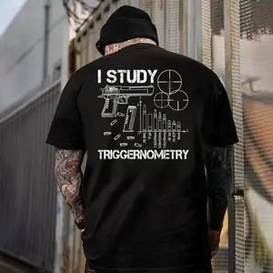 I Study Triggernometry T-Shirt, Funny Gun Lover Gift Hoodie, Cool Firearm Enthusiast T-Shirt, Unique Shooting Range Sweater