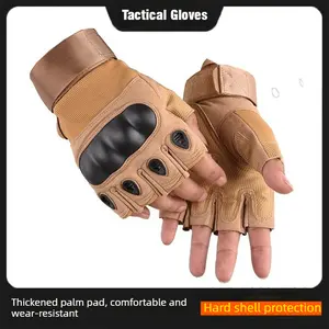 Half-finger tactical gloves for men, suitable for outdoor cycling, sports, non-slip, wear-resistant, mountaineering, fitness, and combat training