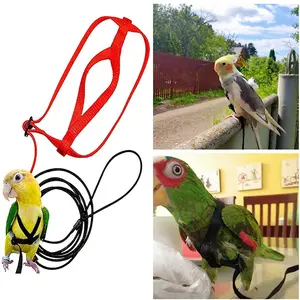 2PCS Training Flying Traction Rope Anti-Bite Training Rope Bird Parrot Flying Rope Parrot Harness Bird Harness Leash