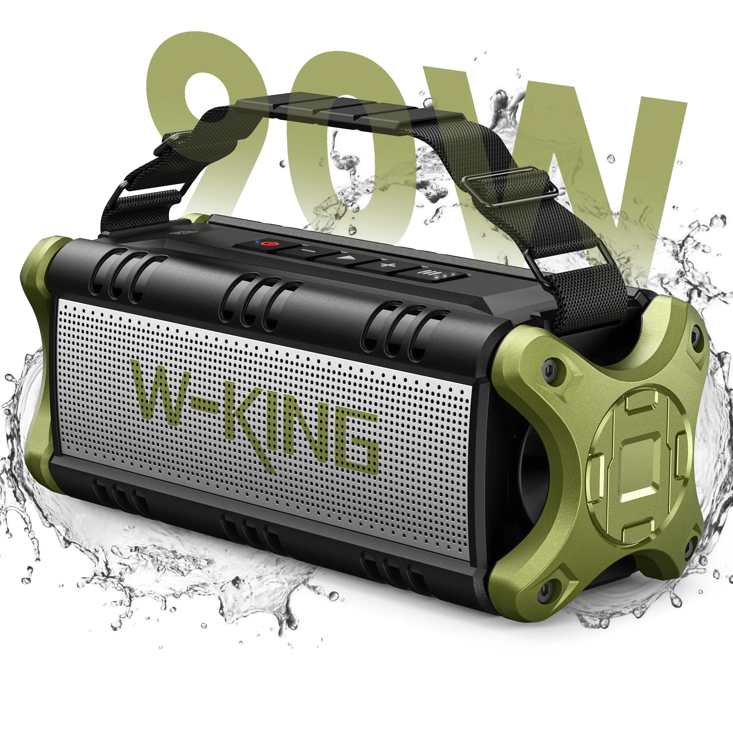 W-KING 90W Portable Rechargeable Wireless Bluetooth Speaker with Power Bank, 50W Bass, 40H Playtime, IPX6 Waterproof, Shock-Resistant Audio Device, Stable Connection, Adjustable Batteries