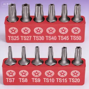 TS7-TS50 Tamper-Proof Driver Bit Set, 12-Piece 5-Point Security Torx Plus Bits, Damage Resistant Torque Kit, Anti-Shear Tamper Proof Star Bits, Multifunction Fastener Tool Set for Secure Applications