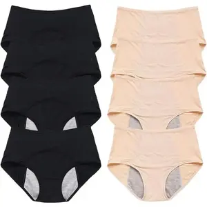 8Pack - Leakproof underwear for women, Panties for Over 60 # s Incontinence,High-Waisted Leak-Proof Panties (8pcs-04,X-Large)