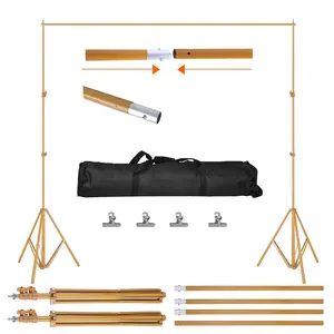 6.5 x 10ft Photo Video Studio Backdrop Background Stand Adjustable Heavy Duty Photography Backdrop Support Stand Set with Carrying Bag Clamps