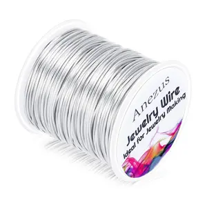 anezus 20 Gauge Jewelry Wire, 28 Yards Craft Wire Tarnish Resistant Copper Beading Wire for Jewelry Making Supplies and Crafting(Silver)