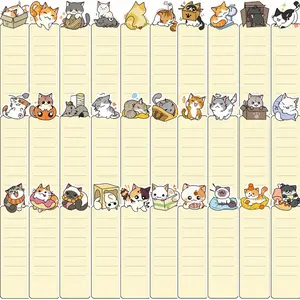 30pcs Cartoon Cat Non Repetitive Series Simple Handheld Art Creative Paper Bookmarks Small Cards Book Decoration Cards Reading Label Cards
