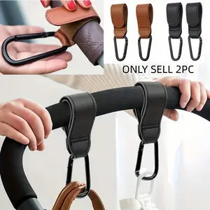 2pcs Baby Stroller Hooks, Bicycle Motorcycle Handlebar Hooks, Magic Tape Hooks, Multi-Purpose Self-Adhesive Hooks for Travel Shopping Car Use