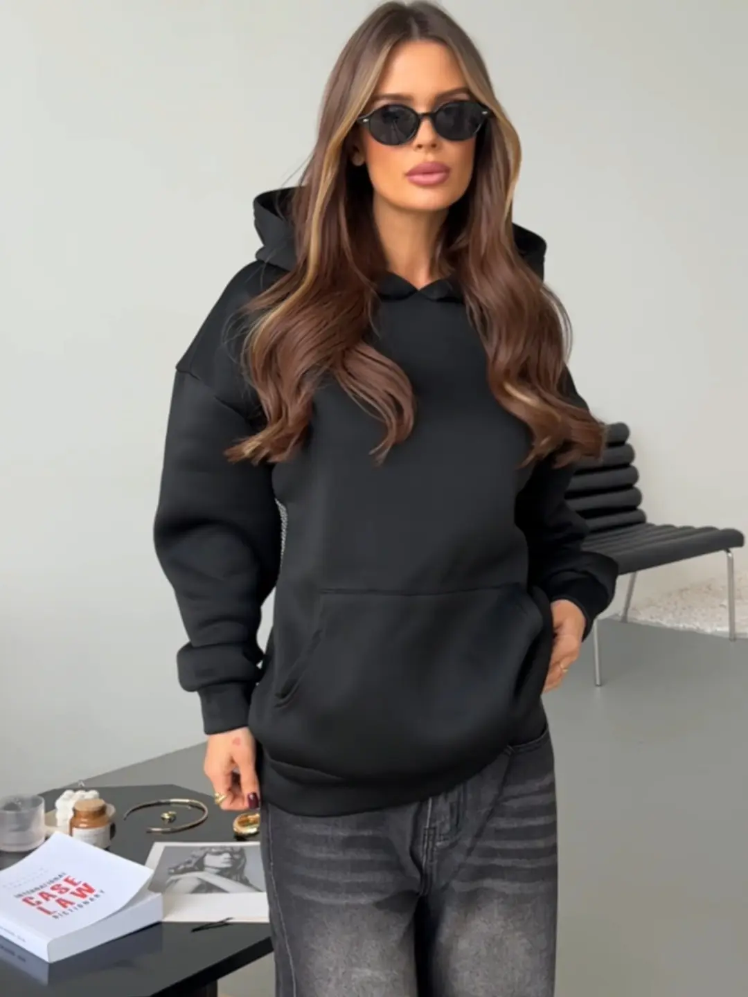 Women's Casual Long-Sleeve Mesh See-Through Back Hoodie Pullover Sweater, Lady's Fashion Sexy Clothes Sweatshirts, Longsleeves