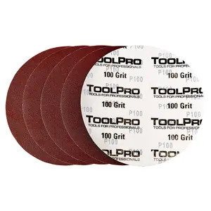 ToolPro 9 in. 100 Grit Medium Grit Hook & Loop Drywall Sanding Discs, Abrasive Paper for Power Tools, 15 Pack for Surfaces