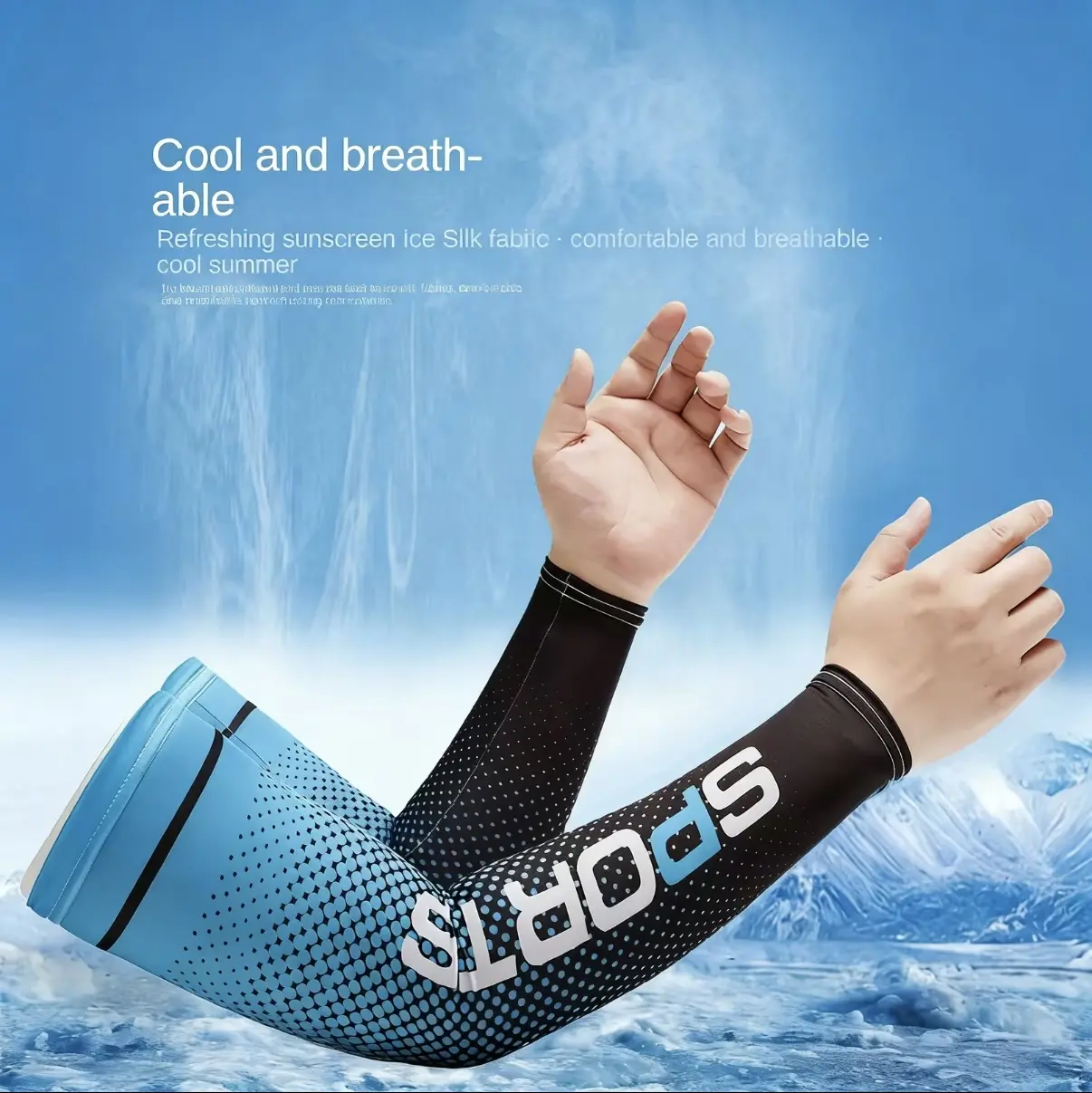 5 Pairs of Sports Compression Arm Sleeves - 1 Size, Cooling UV Protective, Antislip Tape, for Men/Women, Ideal for Walking, Baseball, One Size, Unisex