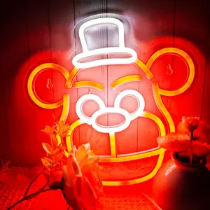 Cute Bear Neon Light, Anime Neon Light, Wall Decoration for Bedrooms, Birthdays, Holiday Decorations, USB Power Supply, +