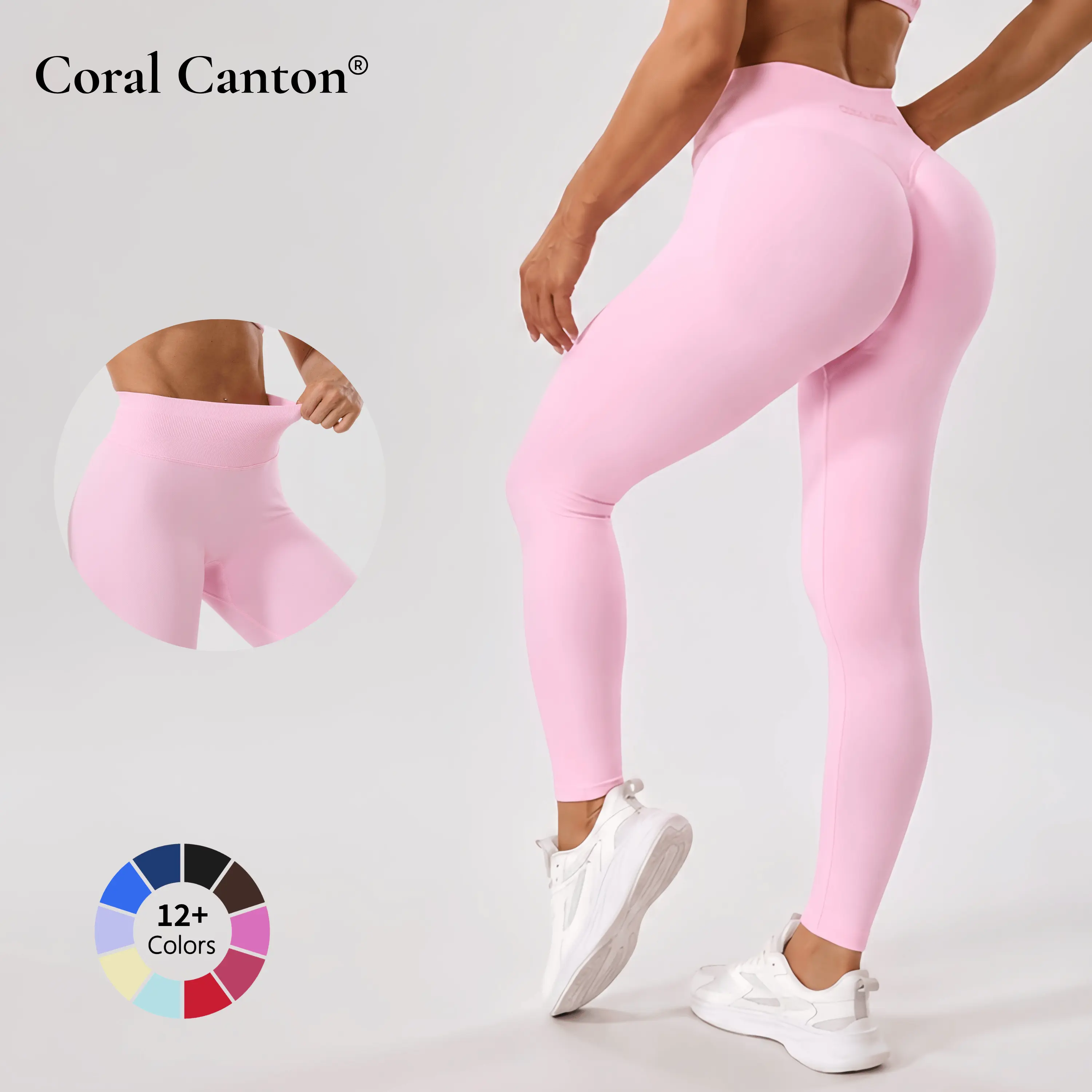 Coral Canton High Waisted Seamless Sports Leggings BackToSchool