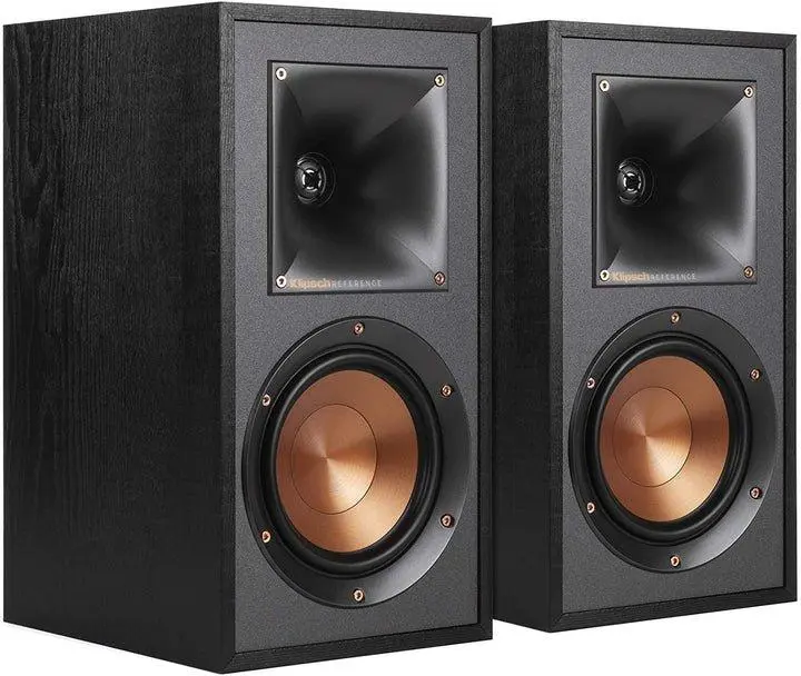 Klipsch R-41M Reference Bookshelf Speakers Pair - 1" LTS Tweeter, 4" Copper-Spun IMG Woofer, 68-21000 Hz Response, 8 Ohms Impedance, 90 dB Sensitivity, Keyhole Slot - Powerful Lifelike Sound Stereo Speaker for Watts-Compatible Home Theater Sound System, D