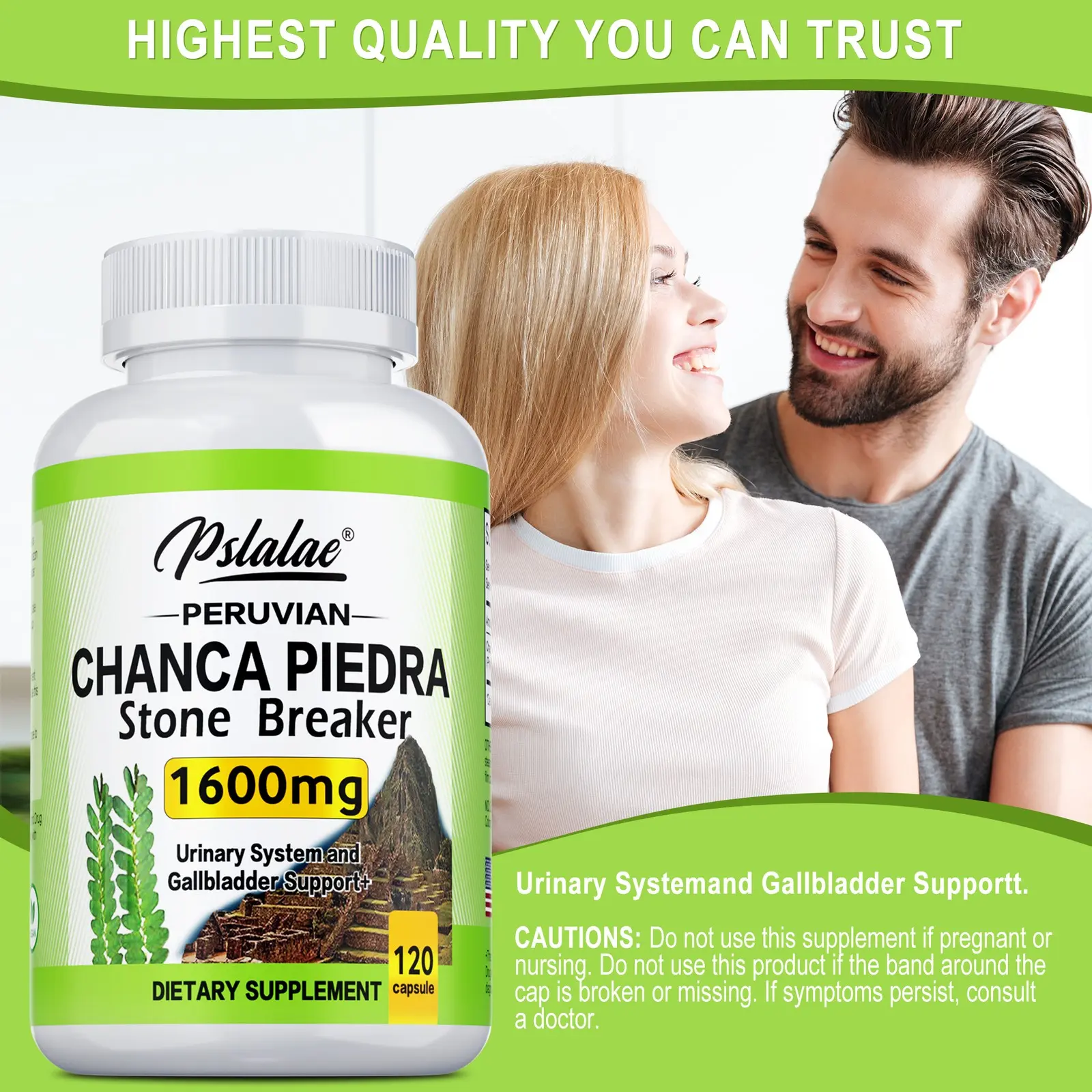 Chanca Piedra Dietary Capsules, 1600mg Phyllanthus Niruri Edible Herbal Stone Breaker, Healthcare Support for Kidney, Liver & Gallbladder Health