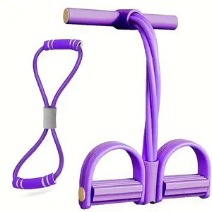 8-Character Resistance Band Set, Workout Band, Stretching Gear, Open Back & Sit-Up Pull Rope, Four Tube Pedal Yoga Fitness Equipment, Multiple Colors Available