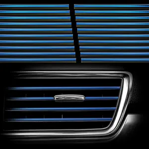 20Pcs Car Auto Air Conditioner Vent Outlet Trim Strip, DIY Decoration Chrome PVC Car Interior Moulding Trim Strip Line for All Straight Air Vent Outlet (Blue)