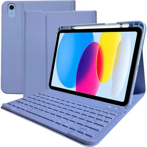 Keyboard Case for iPad 11th 10th Generation - iPad 10th Generation Case with Detachable  Keyboard -  Folio Cover with Pencil Holder for 11-inch A16 2025 10.9-inch 2022, Purple