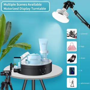 360 Degree Photography Turntable Rotating Electric Turntable Motorized Rotating Display Stand for Product Display(Black with PVC Mirror)