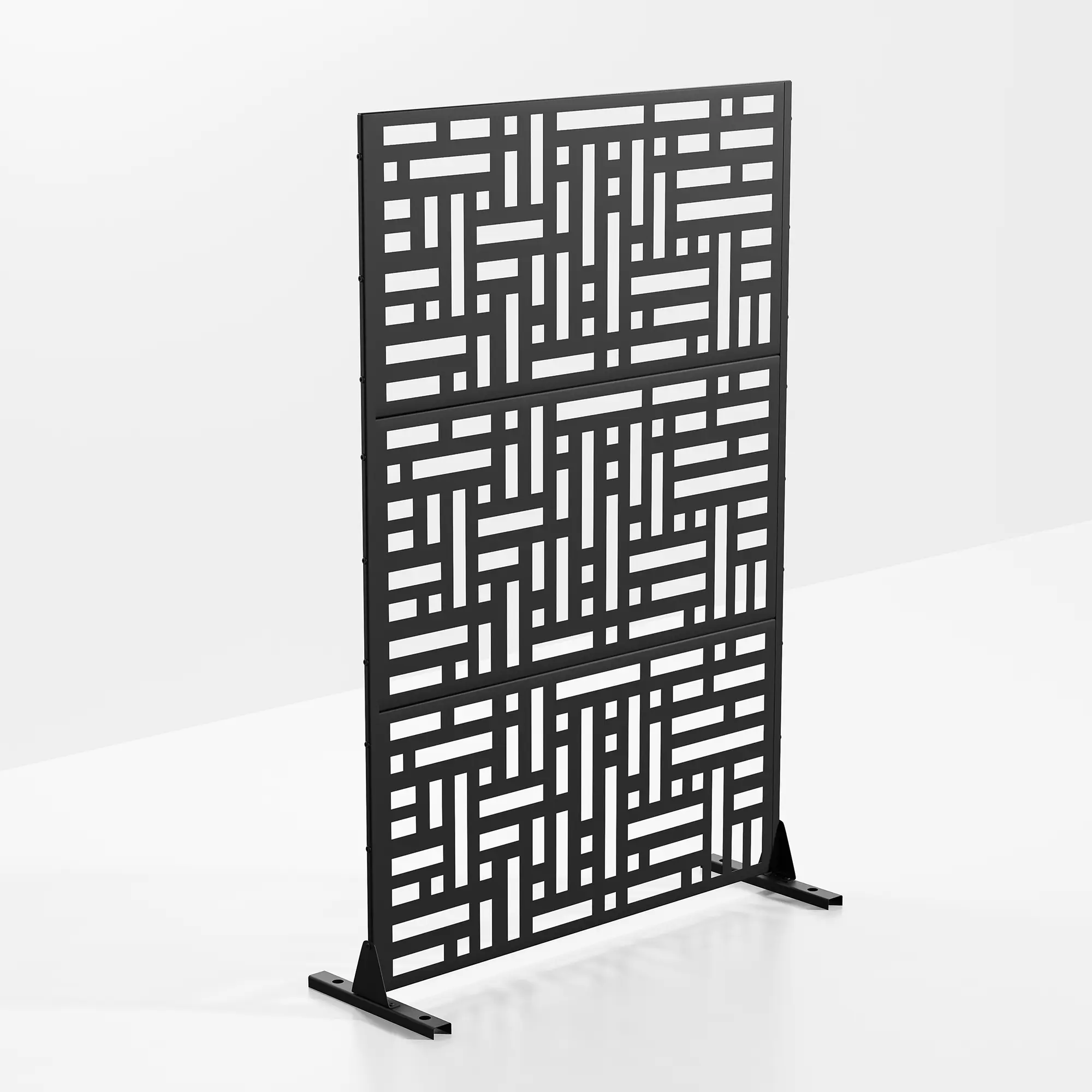 Rectangular Galvanized Steel Outdoor Privacy Screen - 71"x47" Freestanding Decorative Fence Panel, Weatherproof Divider for Outdoor Patio Decor, Garden