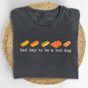 ChicCotton Bad Day To Be A Hot Dog Comfort Colors Shirt, Funny American Party T-shirt, 4th of July Unisex Graphic Tee, Funny Wiener Party Clothing