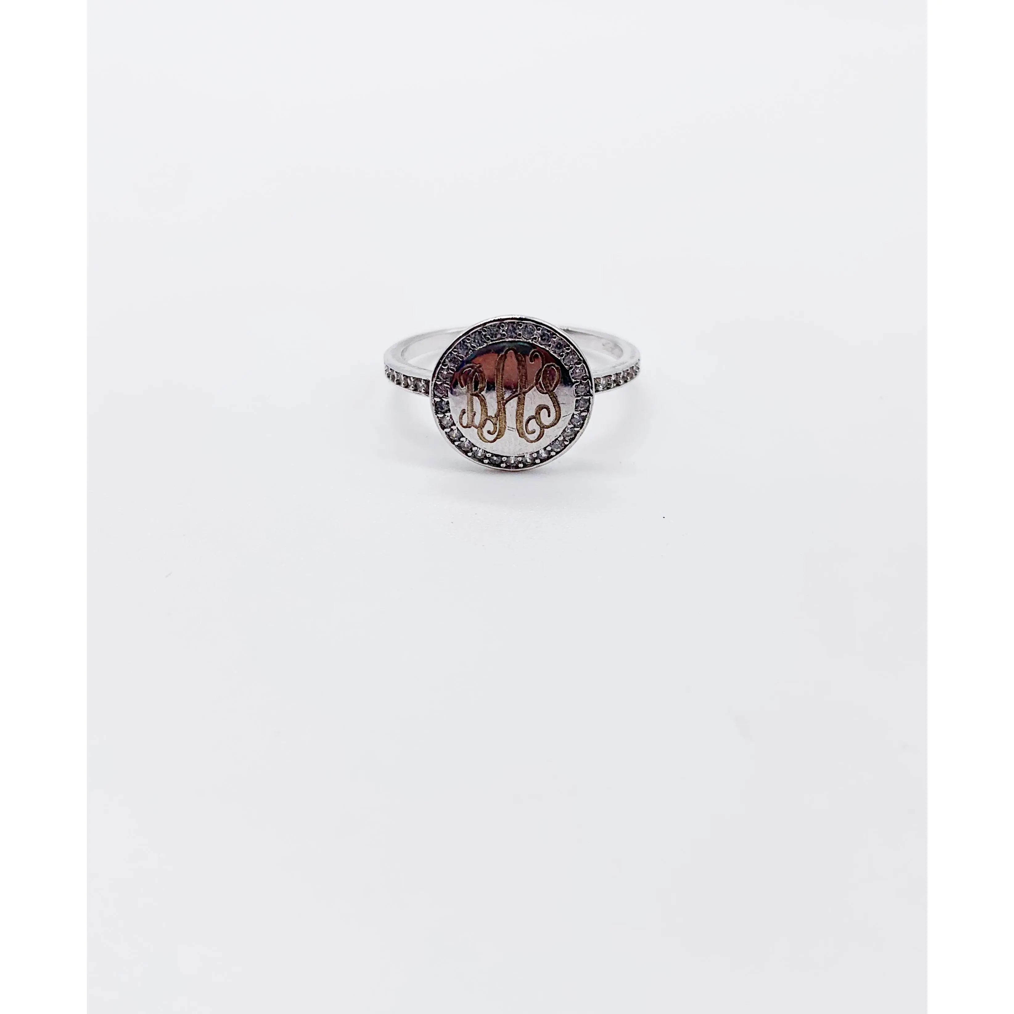 CZ MONOGRAM RING ⋄ Size 8