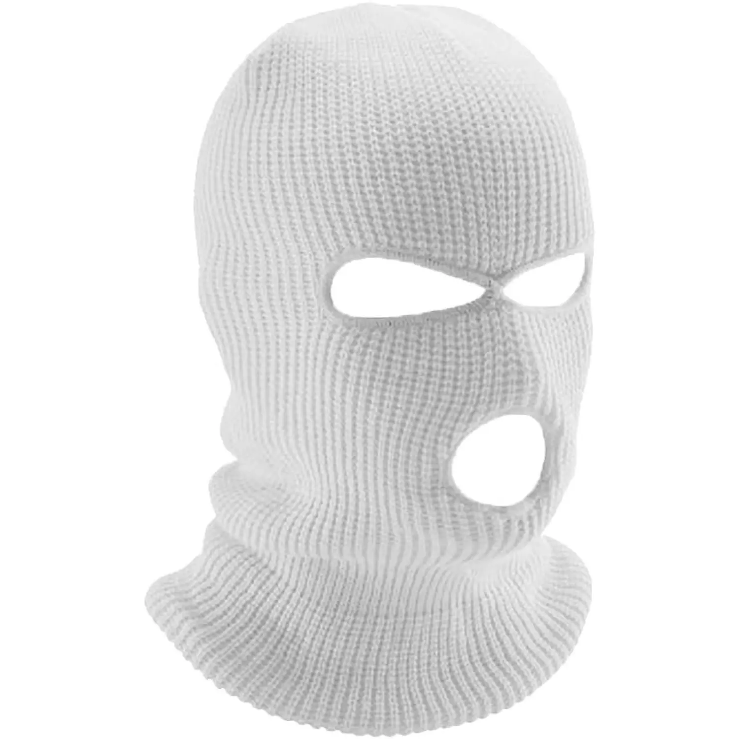 Knitted 3-Hole Balaclava Ski Mask, Warm Full Head Cover for Men & Women, Universal 1 Size for Winter Skiing & Outdoors, Knit Polyester, One Size