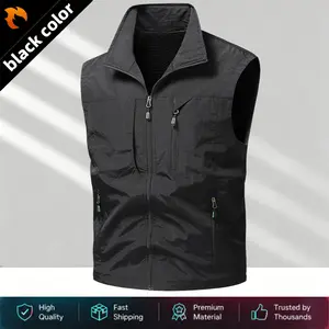 Men’s multi-pocket outdoor work vest — windproof, wear-resistant, lightweight, breathable; suitable for travel, hiking, fishing, casual wear; trendy and versatile sleeveless tactical vest jacket fathersdaygift