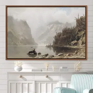 Vintage Landscape Large Wall Art Print, Antique Lake Framed Large Gallery Art, Vintage Art, Minimalist Art, Gift, Wall Decor