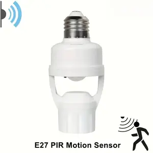 Motion Sensor E27 Light Socket Converter, Adjustable Delay Time Switch, Color Temperature Control, Base, Home Use Bulb Adapter