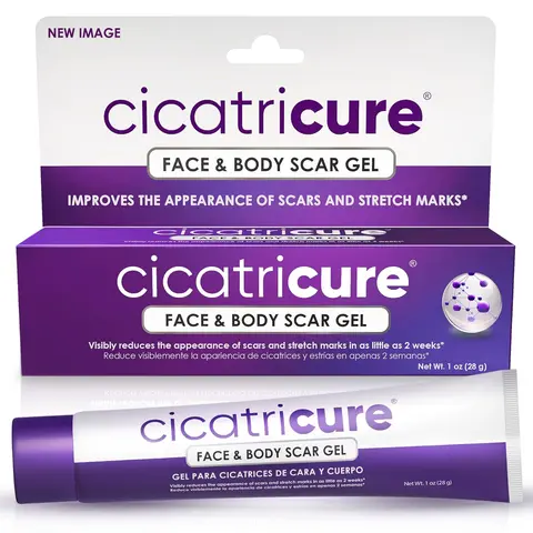 Cicatricure Face & Body Advanced Scar Gel, Single Pack, Scar Treatment for Old & New Scars, Fades Stretch Marks Away, Surgical Scars, Injuries, Burns and Acne Scar Treatment, Skincare, For Adults & Kids, 1 oz (28g),  - 1 Pack