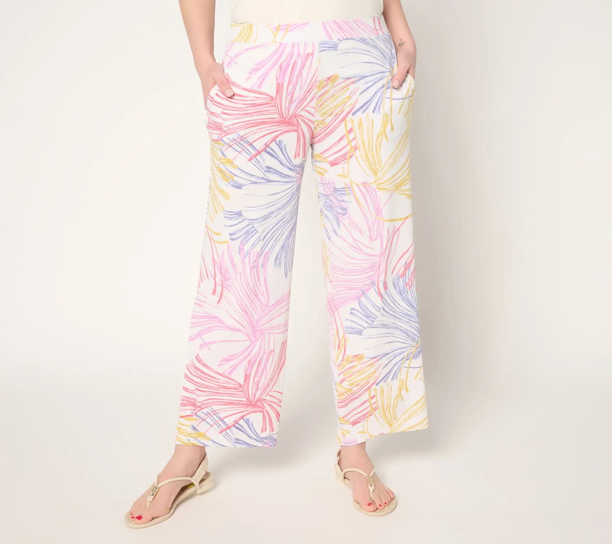 Susan Graver Passport Regular Liquid Knit Wide Leg Ankle Pants