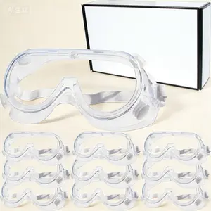 Safety Goggles for Lab and Construction, Anti-Fog Anti-Splash Protective Eyewear, Lightweight Over-Glasses Design for Science, Woodworking, and Chemical Work, Reusable, Comfort Fit